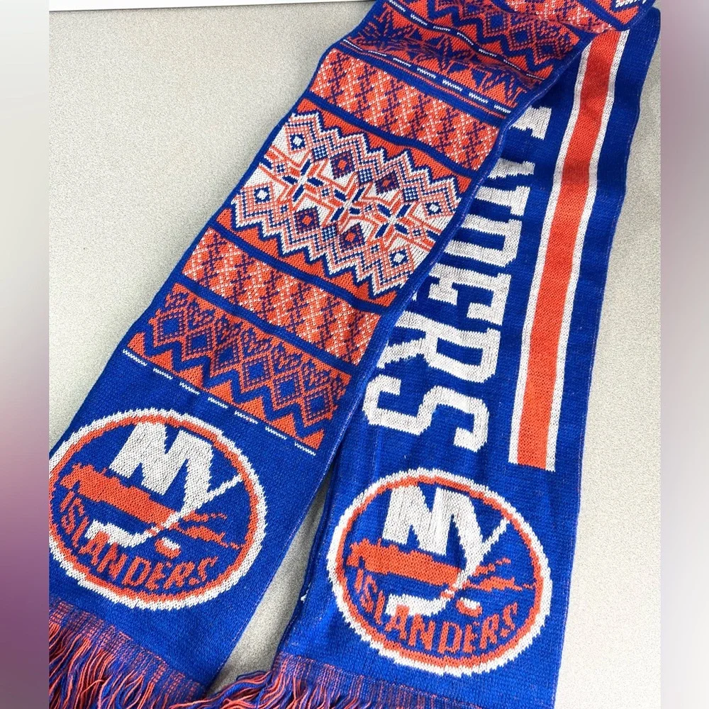 New York Islanders Hockey scarf‎ Fair Isle spell out Knit
